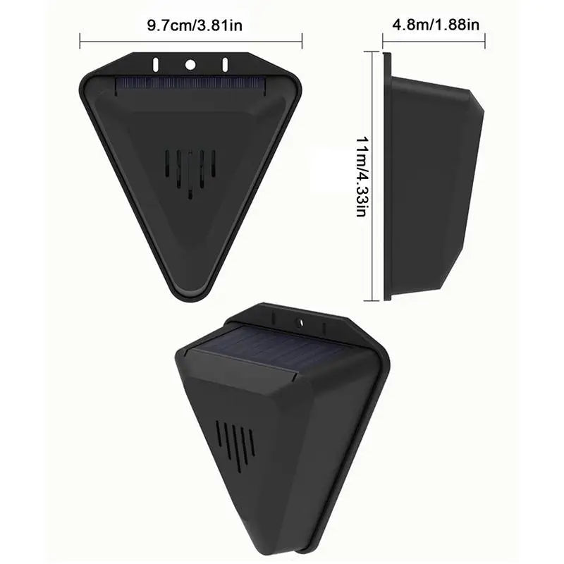 Compact outdoor solar animal deterrent, effective bird & pest control for lawns and garden beds.