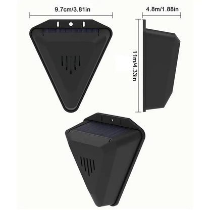Compact outdoor solar animal deterrent, effective bird & pest control for lawns and garden beds.
