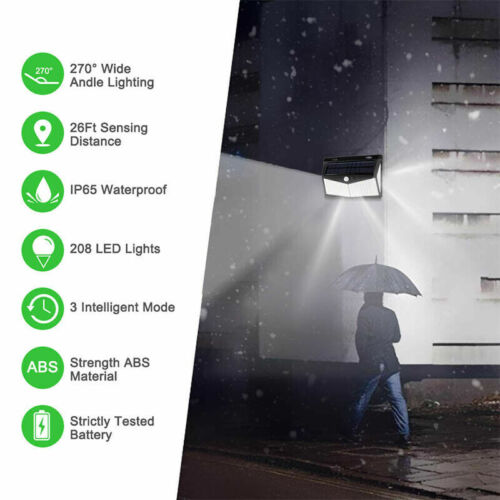 Energy-efficient LED solar security light with sensitive motion detection. Ideal outdoor flood light for enhanced safety.