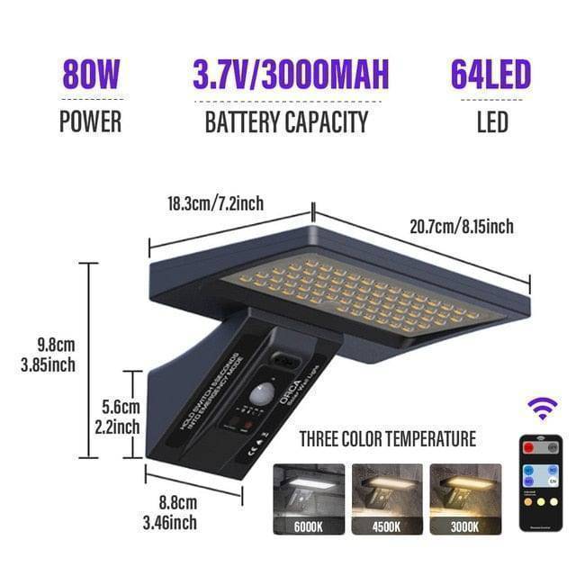 Bright outdoor solar street light, LED illumination for garden, waterproof and durable