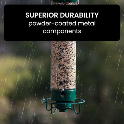 Heavy-duty outdoor bird feeder, squirrel-resistant & designed for all wild bird species in your backyard.