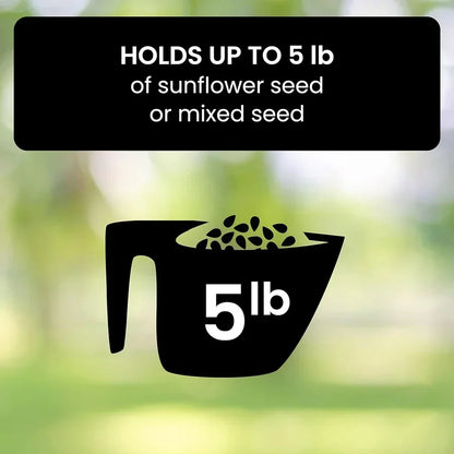 Efficient squirrel-proof bird feeder for attracting and feeding wild birds. Durable outdoor hanging design for gardens.