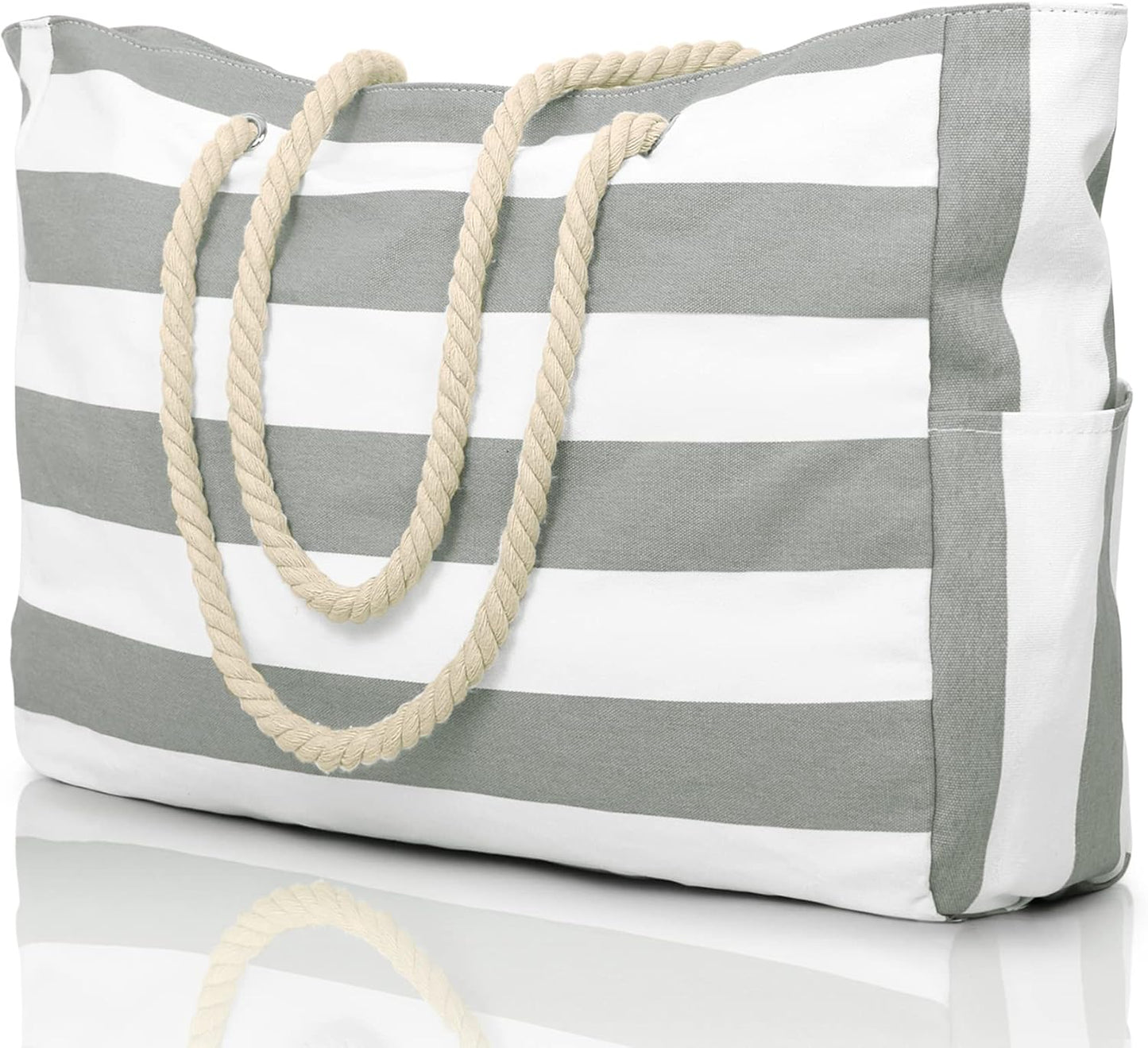 Travel-friendly women's waterproof tote, oversized & sandproof, a durable beach accessory.