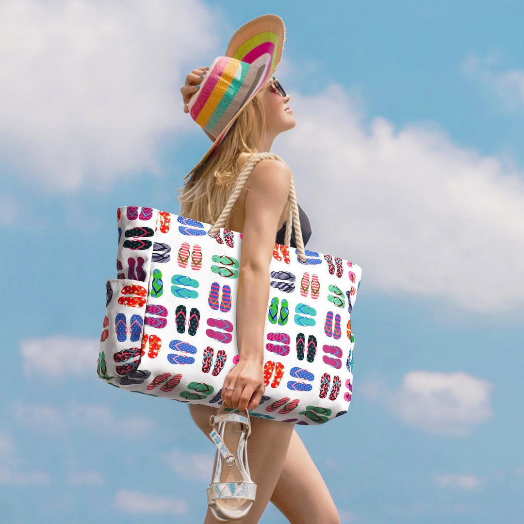 Practical oversized waterproof beach tote for women, sandproof and durable.