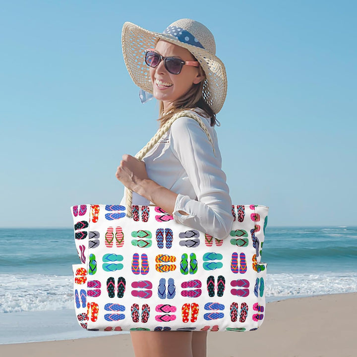 Essential for summer: women's oversized beach tote, waterproof, sandproof, and durable.