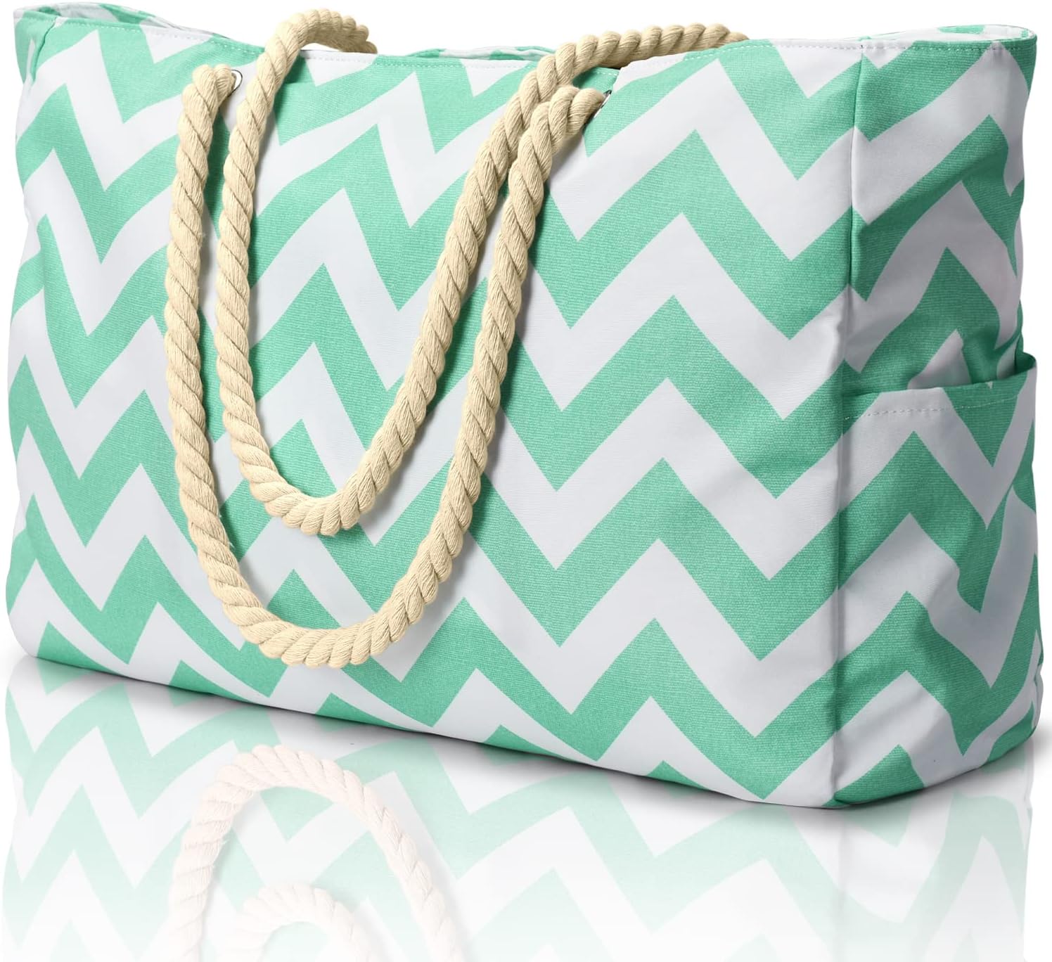 Fashionable oversized waterproof tote for women, sandproof & durable for the beach.