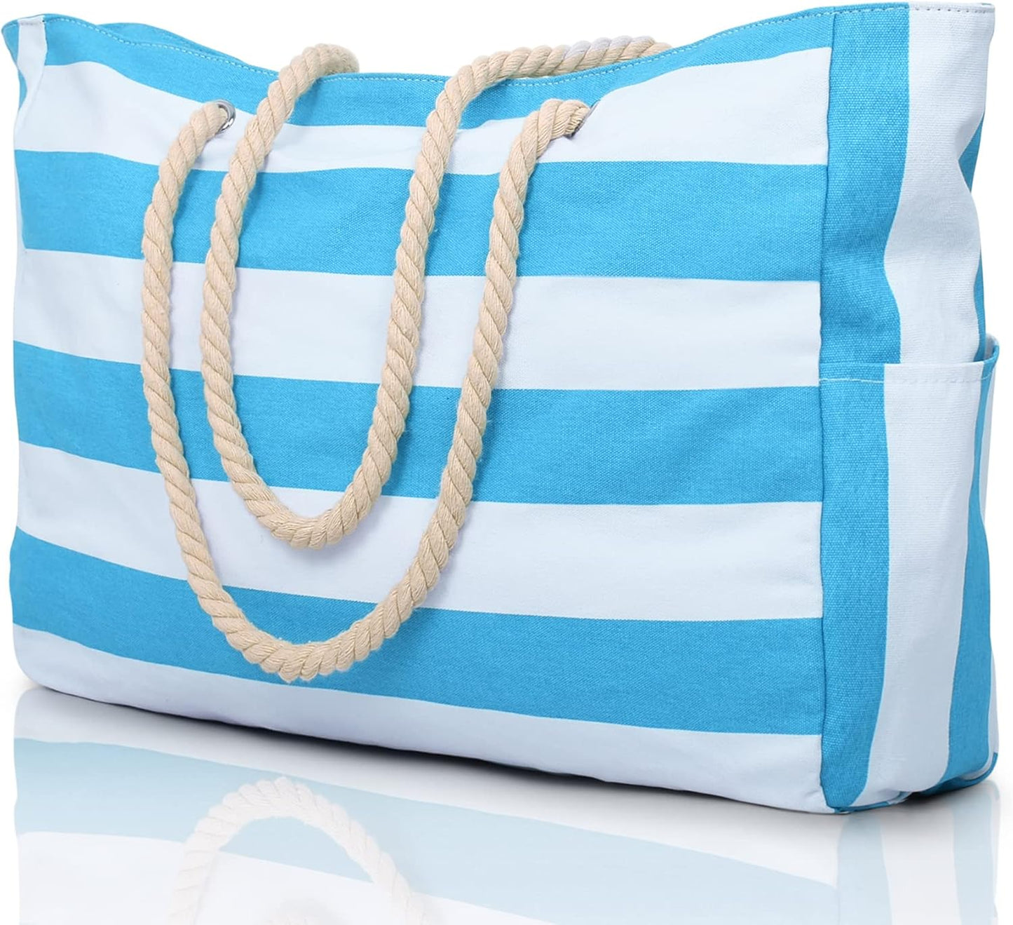 This durable oversized sandproof beach bag for women is also fully waterproof.