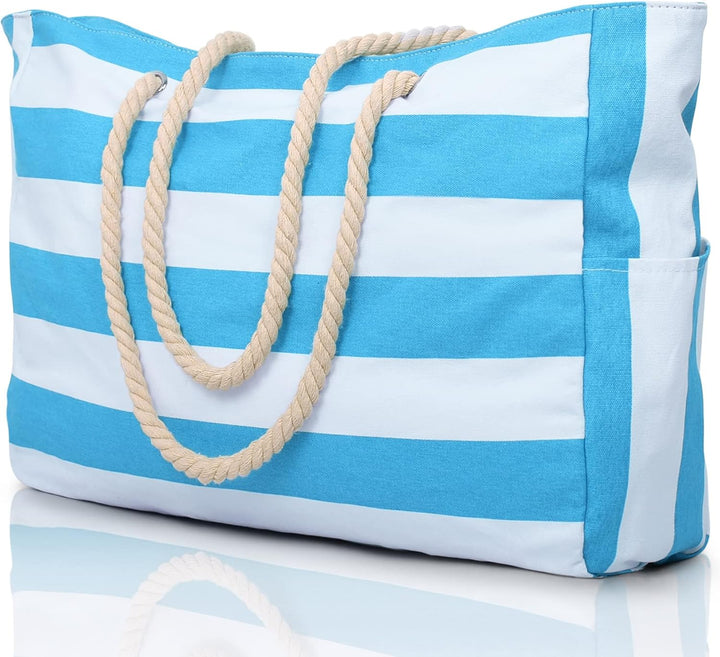 This durable oversized sandproof beach bag for women is also fully waterproof.