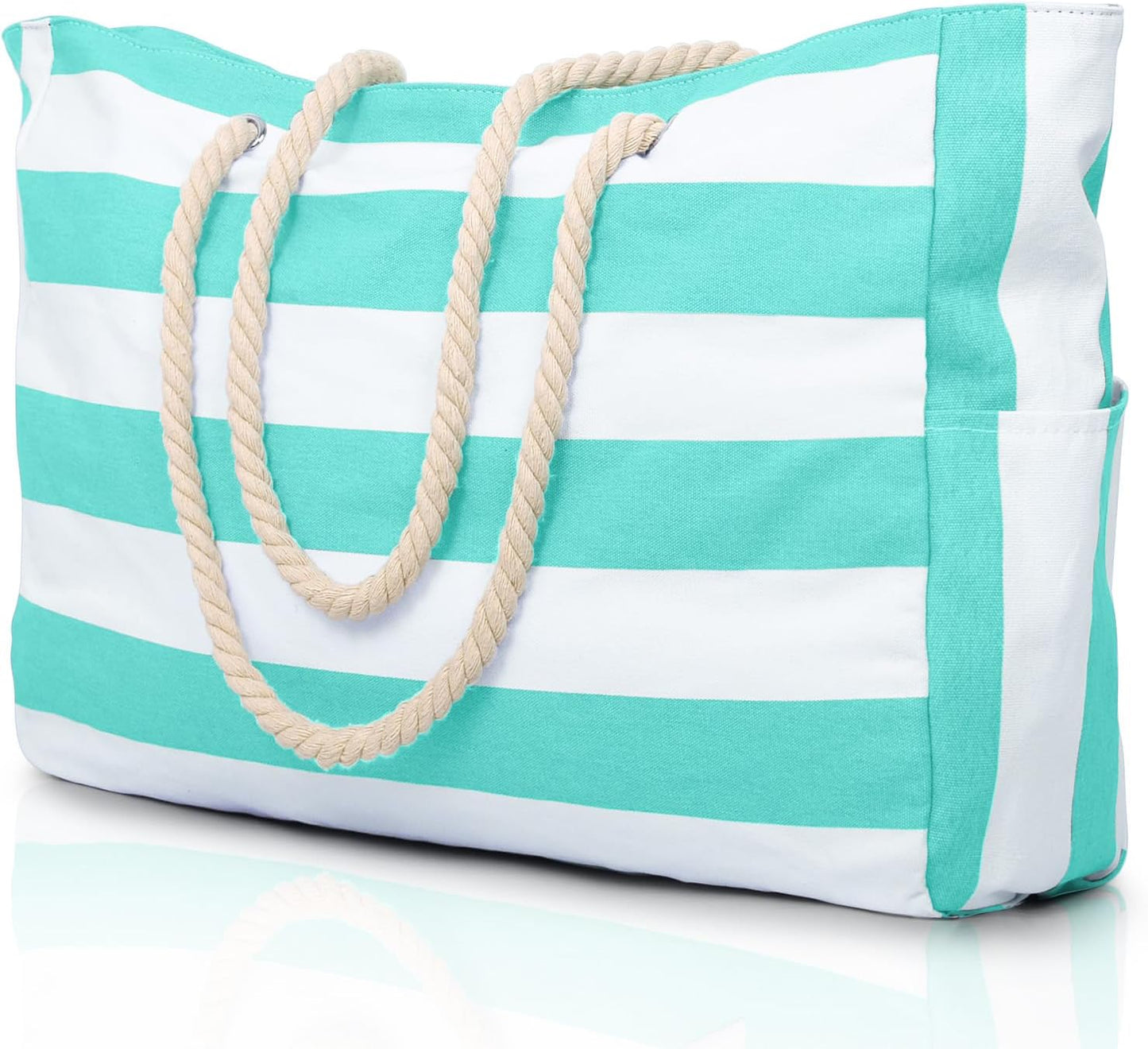 Versatile oversized women's beach tote, waterproof & sandproof, durable for all items.