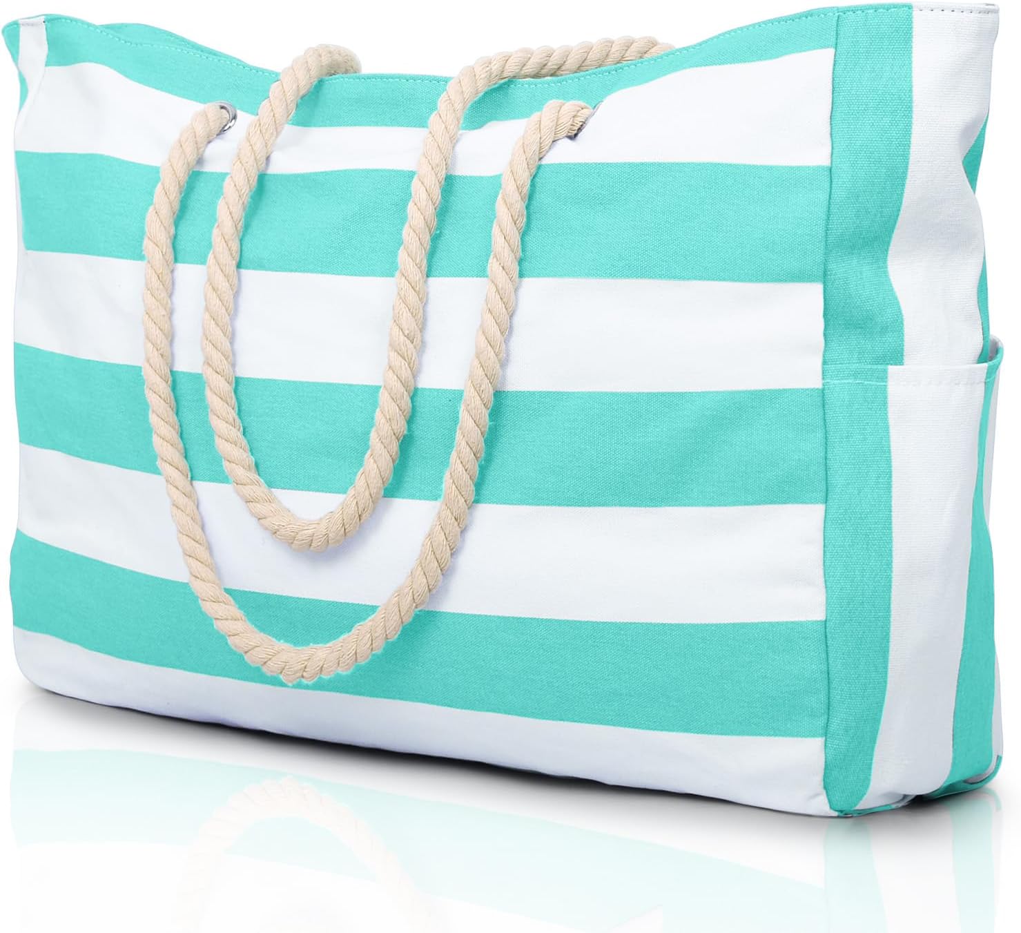 Versatile oversized women's beach tote, waterproof & sandproof, durable for all items.