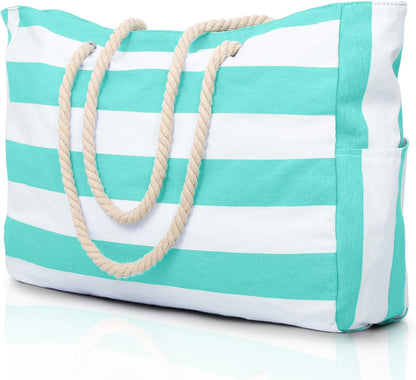 Versatile oversized women's beach tote, waterproof & sandproof, durable for all items.