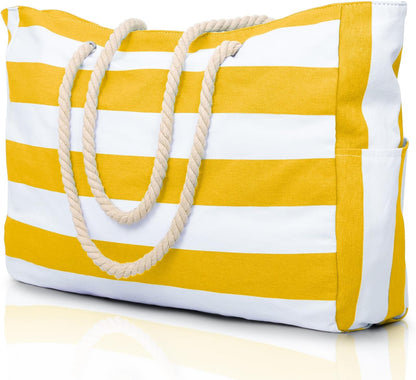 Versatile women's waterproof sandproof tote bag, durable & oversized for beach & travel.