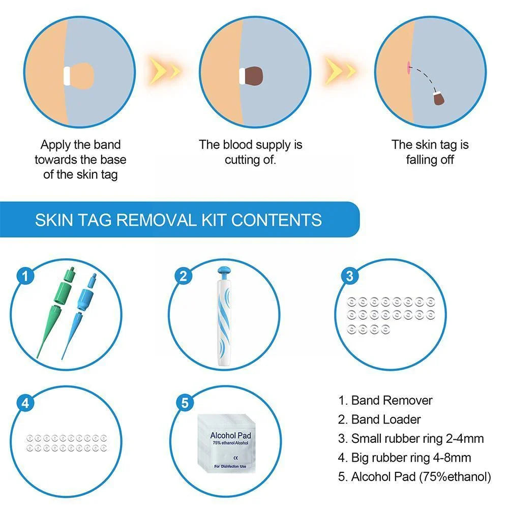 Get clear, smooth skin effortlessly with this painless auto skin tag remover kit. A gentle & effective home beauty solution.
