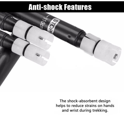 Black adjustable hiking poles, essential outdoor gear for walkers