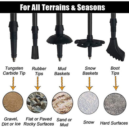 Versatile adjustable trekking poles suitable for various outdoor activities