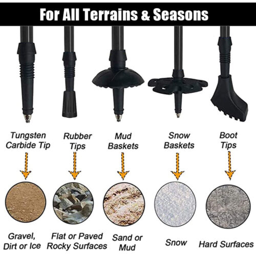 Versatile adjustable trekking poles suitable for various outdoor activities