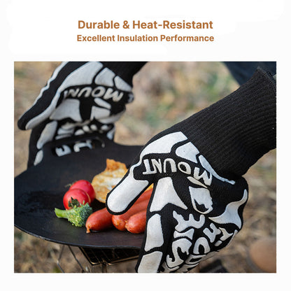 New camping gear: protective heat resistant cooking gloves for outdoor BBQ and kitchen use