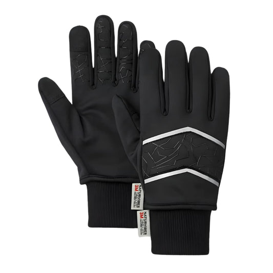 Pair of black Unisex ThermoPolar winter gloves for cold weather skiing and snowboarding.