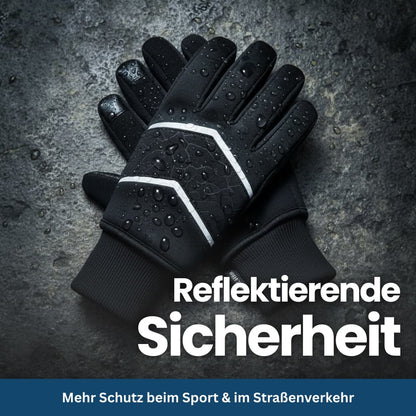 Stack of folded Unisex ThermoPolar insulated gloves, ready for winter outdoor adventures.