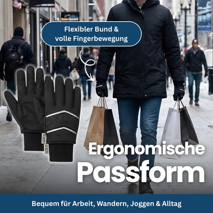 Overhead view of Unisex ThermoPolar gloves, showcasing their sleek design and thermal properties.