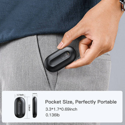 Unisex portable magnetic hand warmers, rechargeable with clear digital display for precise temperature control