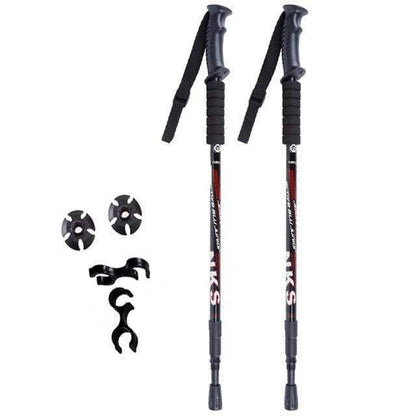 Close-up of the mud basket on a unisex anti-shock trekking pole, enhancing stability on soft ground.