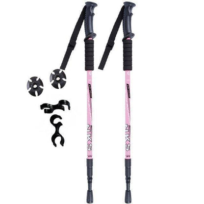 Unisex anti-shock trekking and hiking poles set, ideal for adventurers seeking reliable trail equipment.