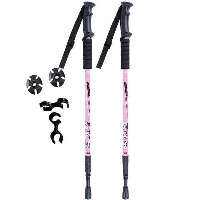 Unisex anti-shock trekking and hiking poles set, ideal for adventurers seeking reliable trail equipment.
