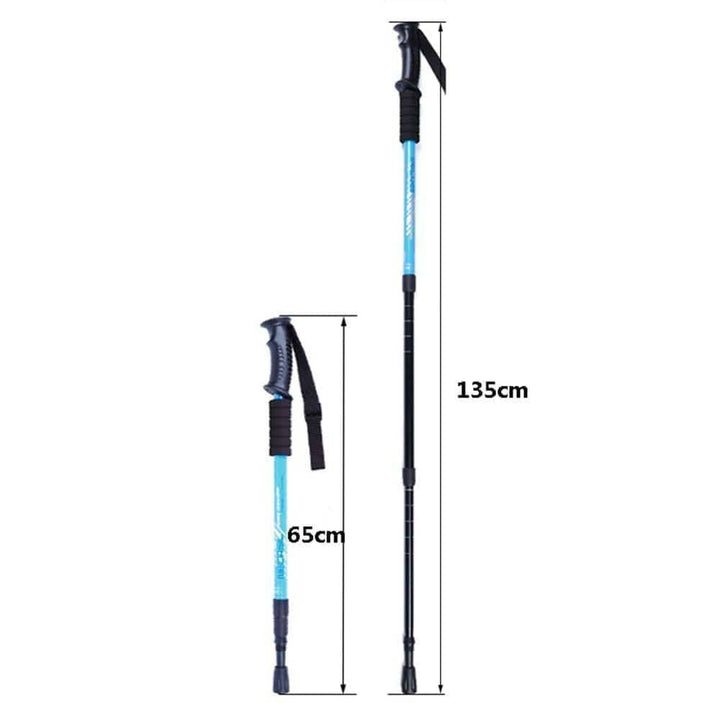 Detailed view of the anti-shock mechanism on a unisex trekking pole for comfortable hiking.