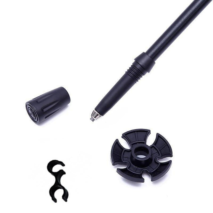 Adjustable unisex walking sticks, two-pack, with quick-lock system for various outdoor activities.