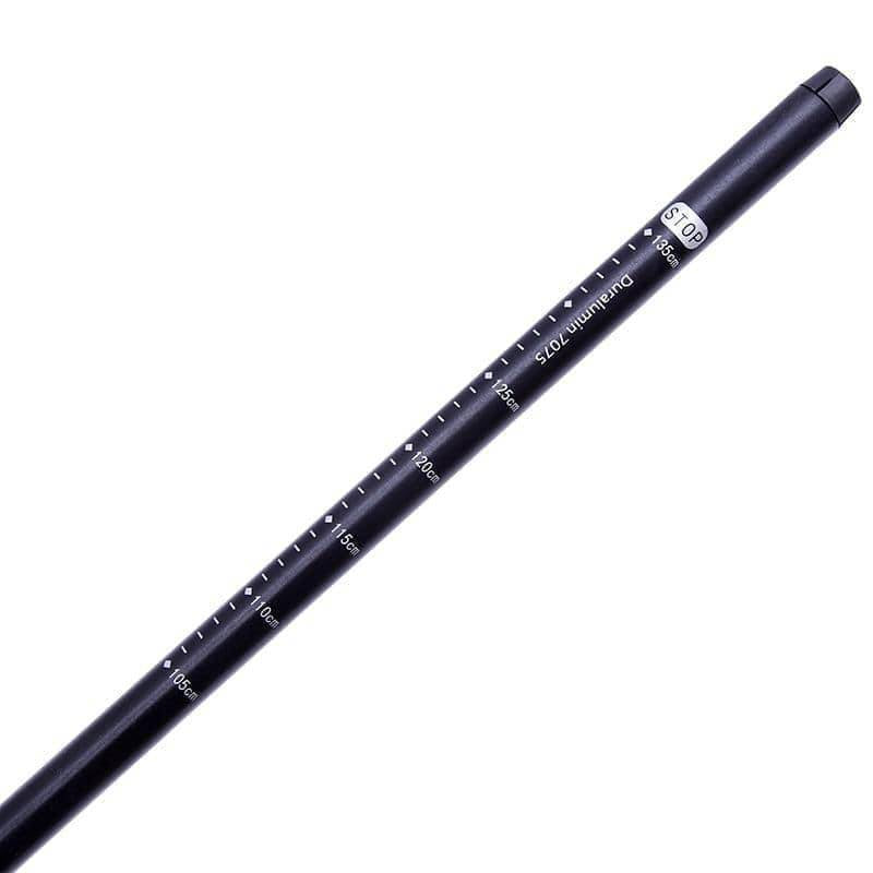 Lightweight anti-shock hiking poles, black and red, shown extended for nordic walking or trekking.