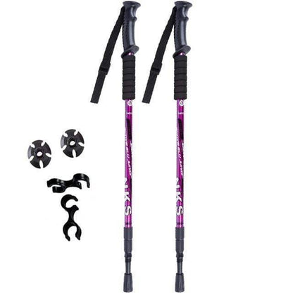 Ergonomic handle of a unisex anti-shock trekking pole, designed for comfort during long hikes.