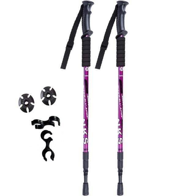 Ergonomic handle of a unisex anti-shock trekking pole, designed for comfort during long hikes.