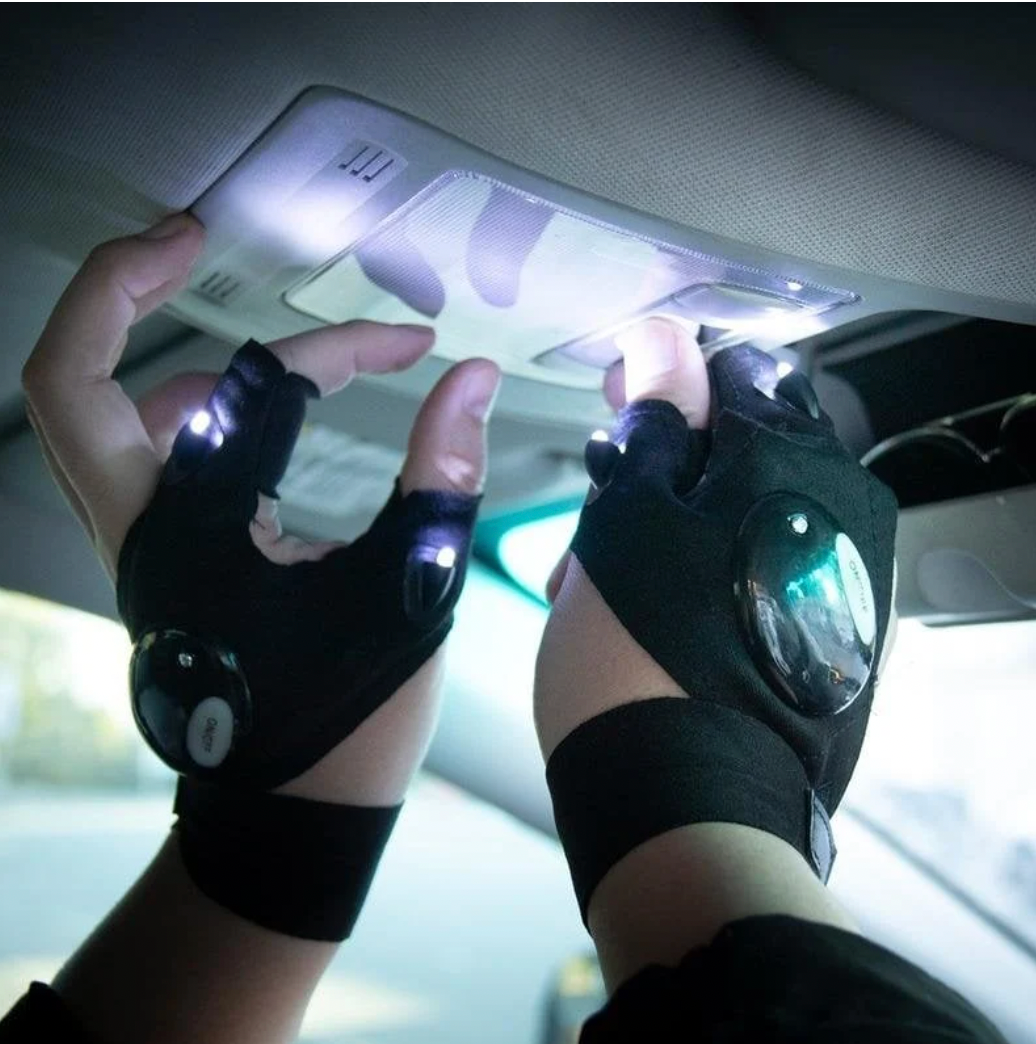 Packaging for LED light up gloves, highlighting their use as fun party accessories