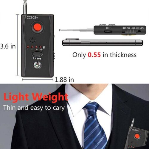 Advanced anti-spy detector with RF signal detection, audio bug finder & camera lens detection for privacy.