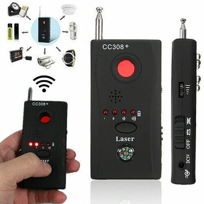 Compact anti-spy detector, a portable hidden camera & bug finder for personal privacy and security on the go.