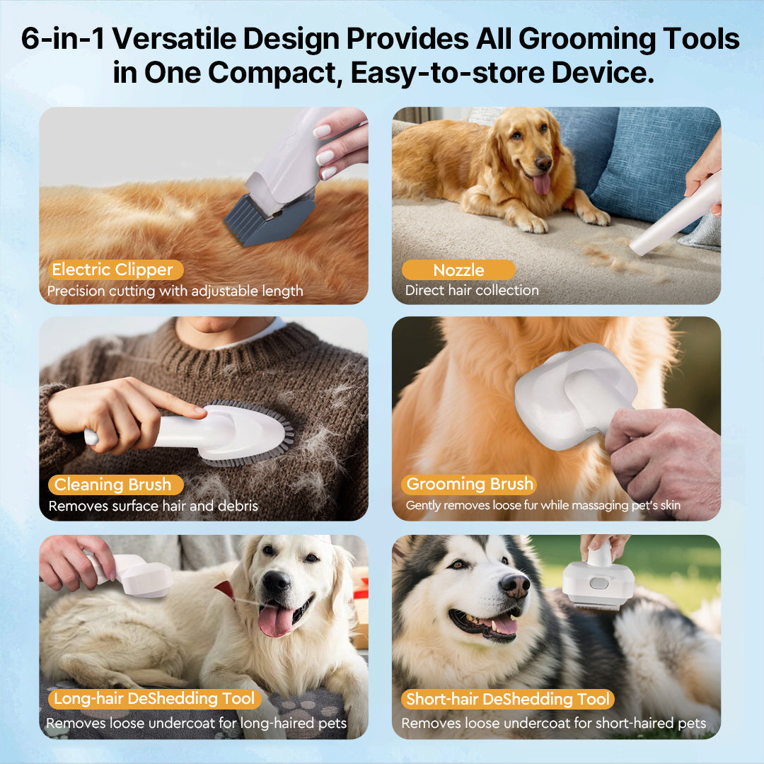 Quiet dog grooming clipper & vacuum kit, essential for easy pet care at home.