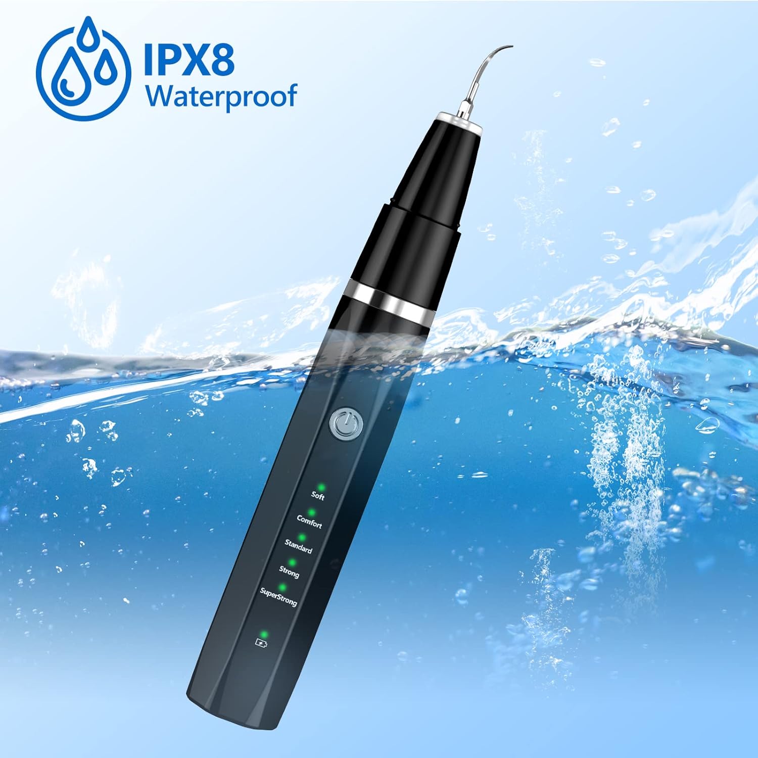 Home pet dental tool: an easy-to-use ultrasonic cleaner for dogs, ensuring healthy pet teeth & excellent dog oral hygiene.