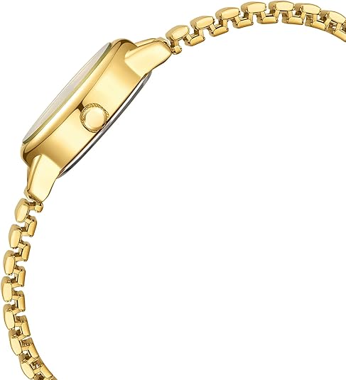 Elegant petite women's watch on a wrist, highlighting its classic stainless steel design and sophisticated look.