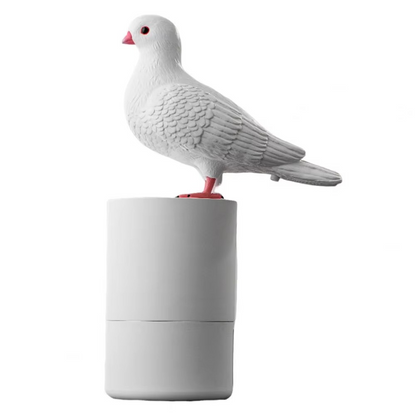 Pigeon automatic touchless foam soap dispenser in modern white and gray for kitchen or bathroom hygiene.