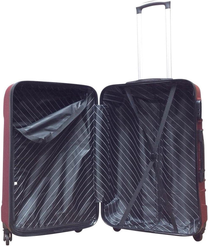 High-quality durable pink hardshell 2-piece luggage set with smooth spinner wheels for easy airport travel.