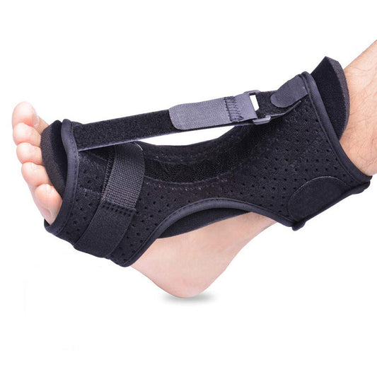 Plantar Fasciitis Night Splint providing gentle stretch for heel & foot pain relief. Adjustable orthotic foot brace.