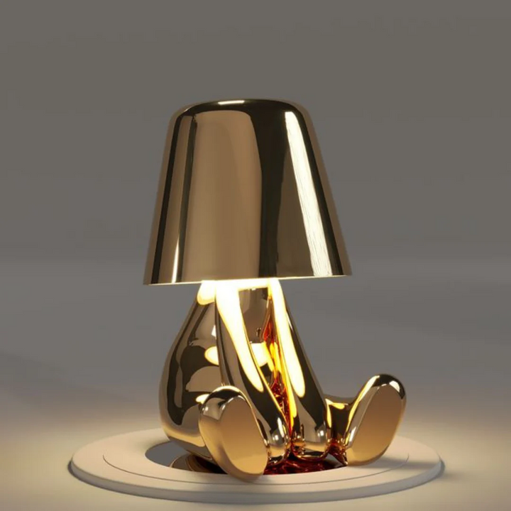 Artistic playful LED lamp, dimmable touch control, enhances any space.