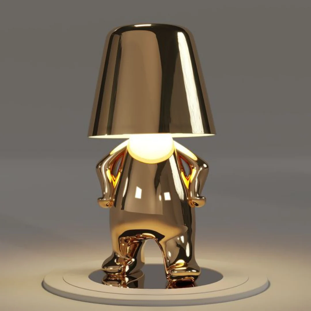 Portable LumoPals LED lamp, playful design, dimmable for customizable light.