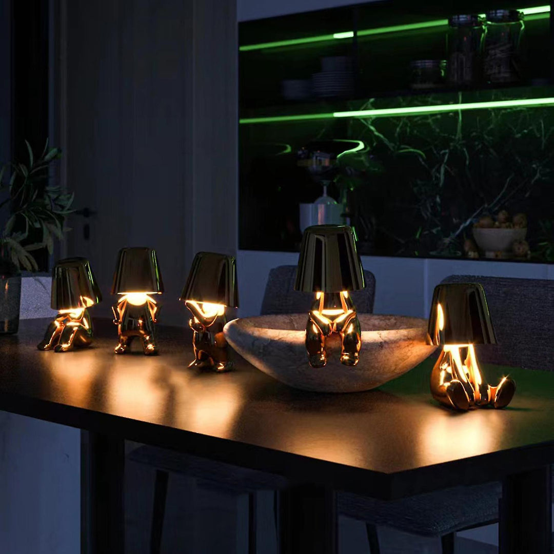 LumoPals playful LED table lamp, dimmable, adds artistic flair to home decor.