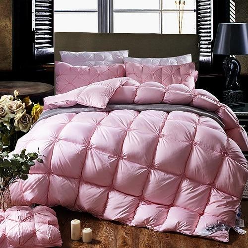 Luxury PlumeLux piped down duvet, perfect for a warm, comfortable & elegant bedroom decor.