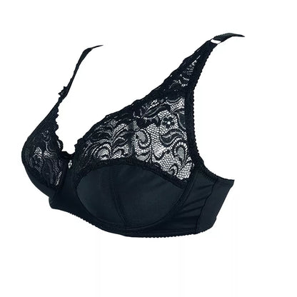 Elegant women's plus-size intimates: a lace push-up bra ensuring ultimate comfort, support, and style.