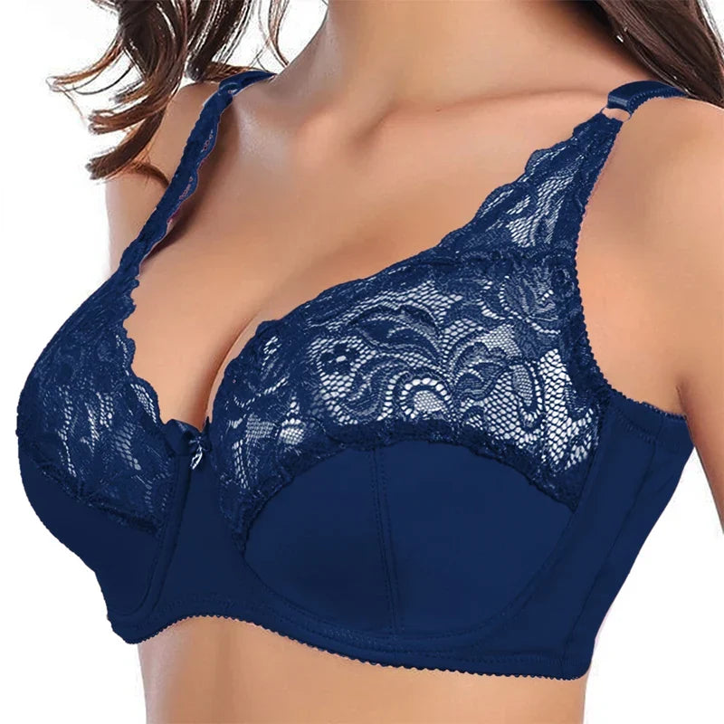 Sexy black plus-size lace push-up bra, designed for ultimate lift and sophisticated intimates style.
