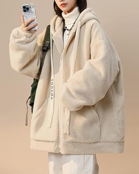 Soft, comfortable plus size fleece jacket for women, offering cozy warmth and casual style.