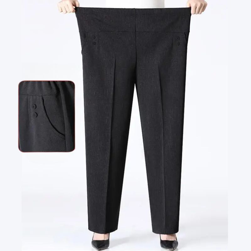 Soft fleece plus size trousers for women, providing warmth and comfort with a flexible waist.
